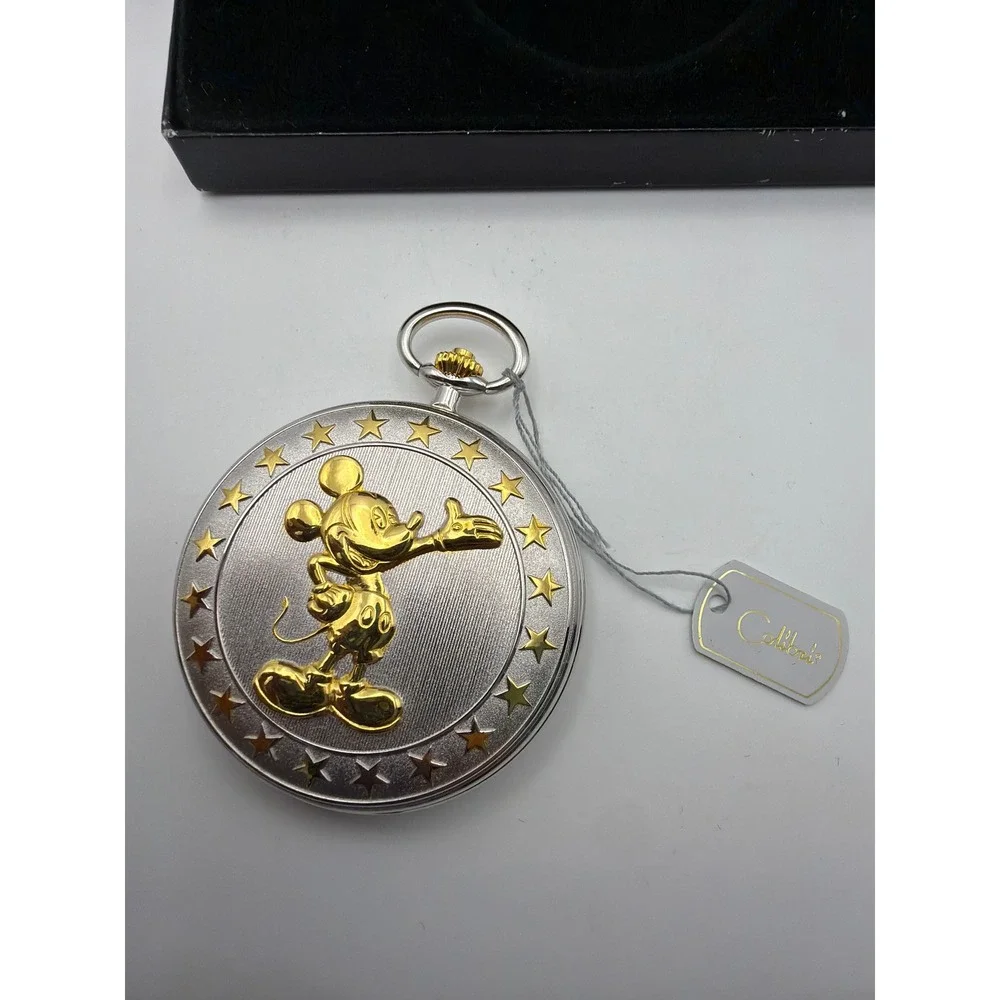 Vintage Mickey Mouse Colibri Pocket Watch Two Tone Swiss Quartz MPW95851W Boxed